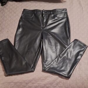 Black Faux Leather Pants